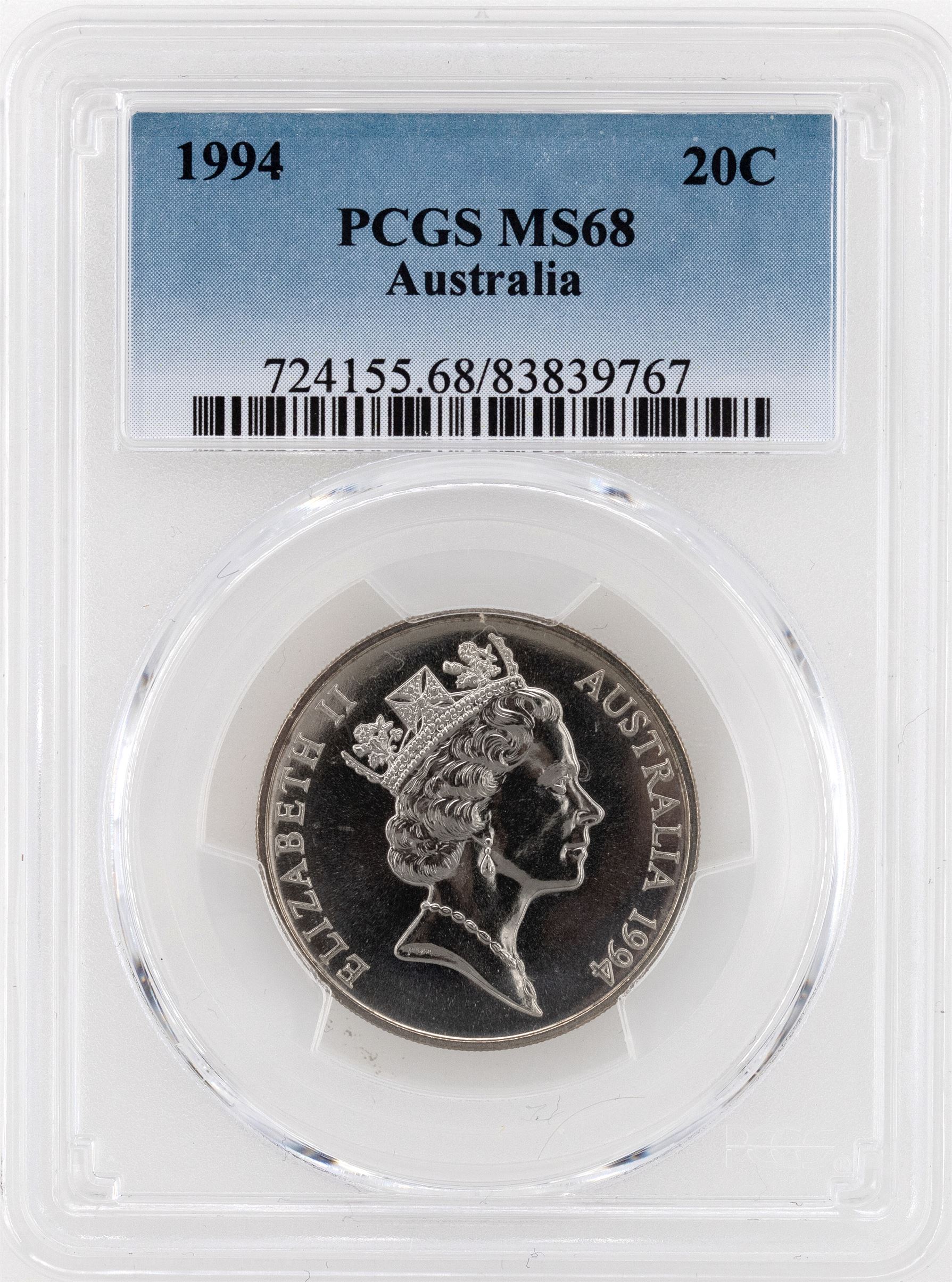1994 Australia Twenty Cent, 20c PCGS - MS68 -767