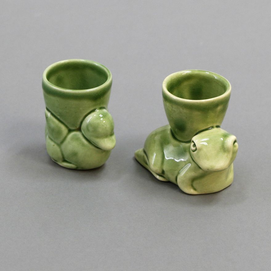 Crown Lynn Potteries, Two rare green eggcups
