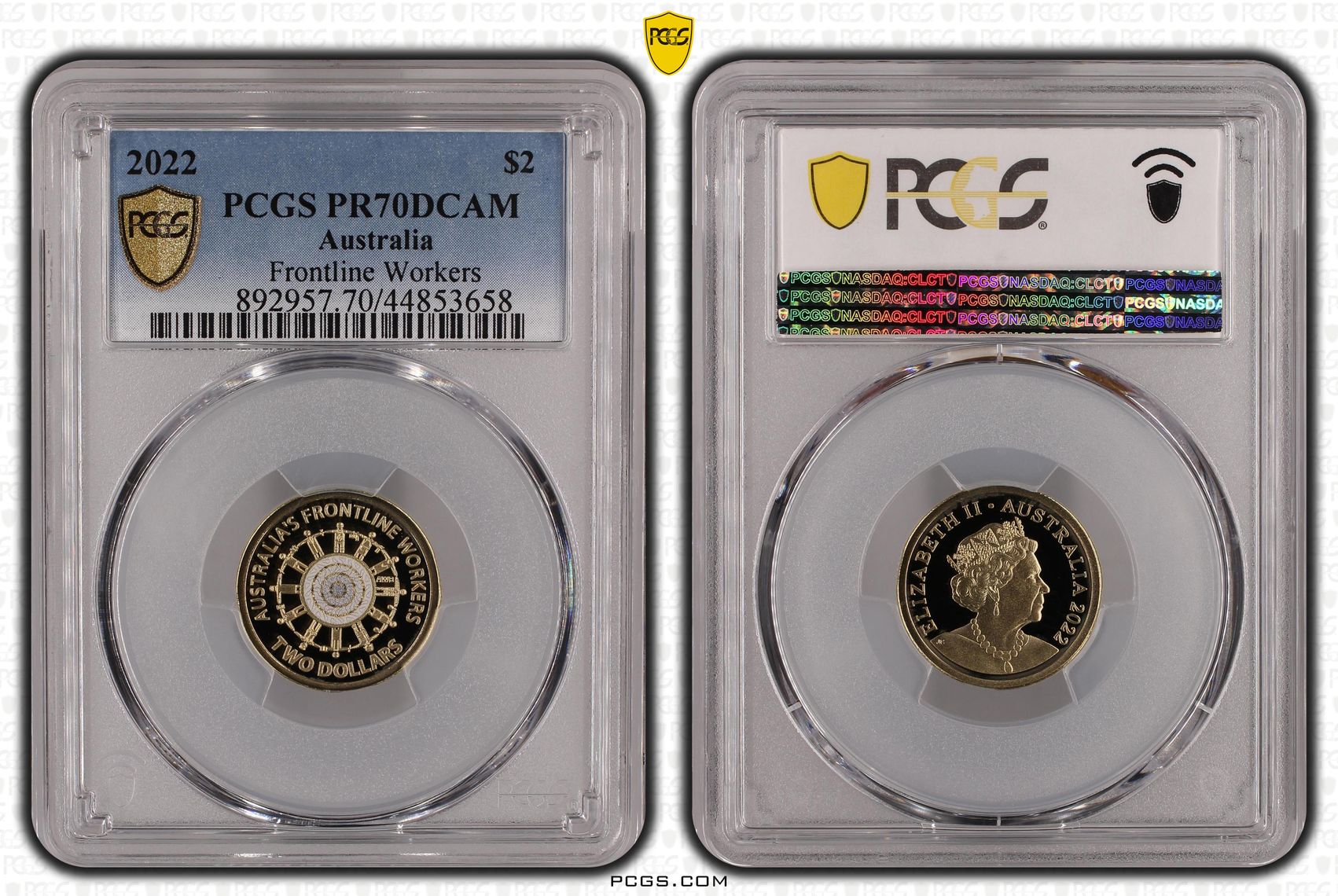 2022 Australia Two Dollar, $2 Frontline Workers PCGS - PR70DCAM POP 97/0 -658