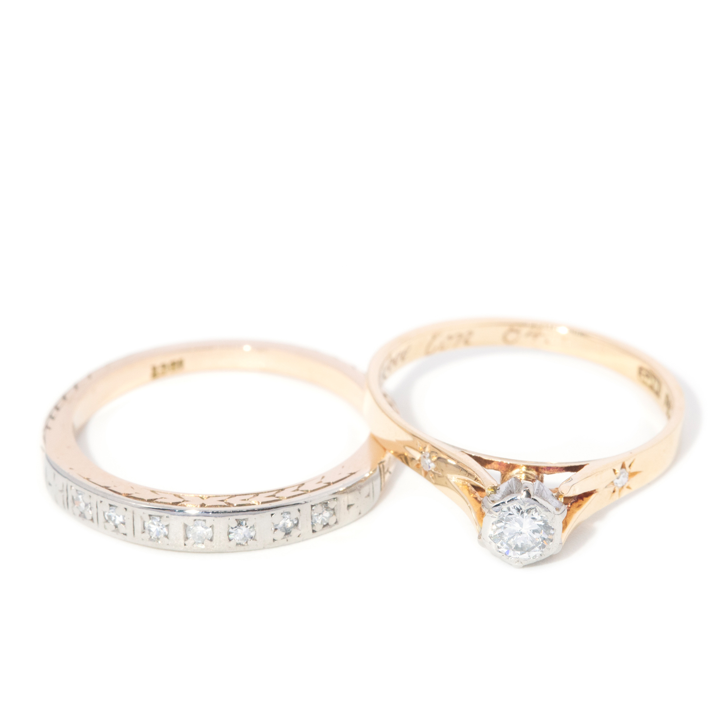 Two Diamond Rings 18ct Gold