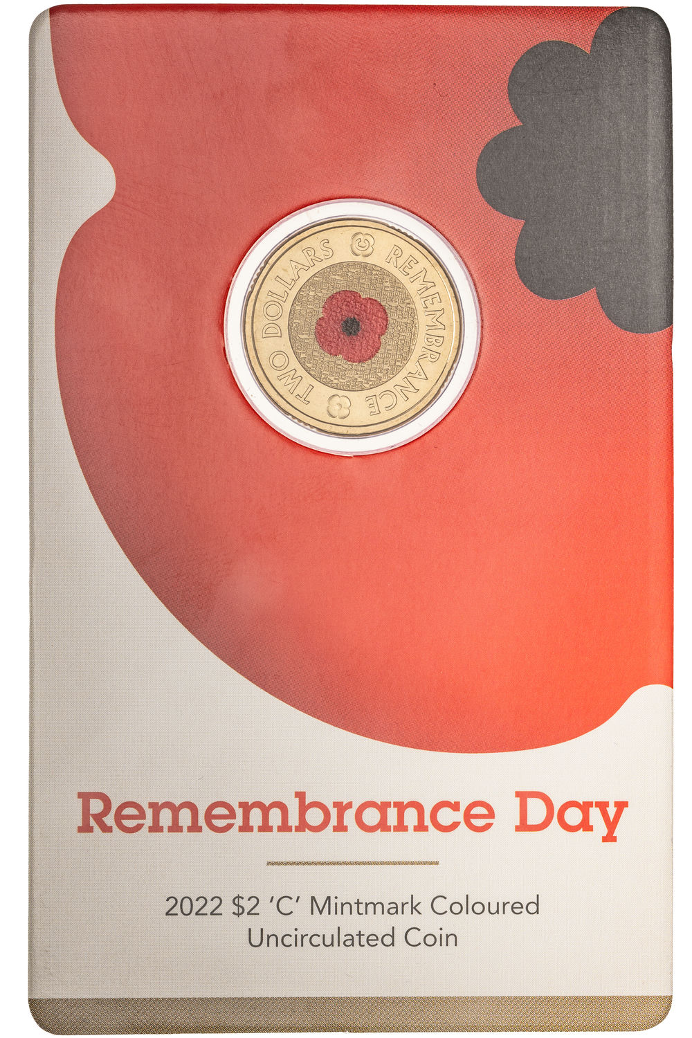Elizabeth II, Remembrance Day - Red poppy, Two Dollars, 2022, UNC