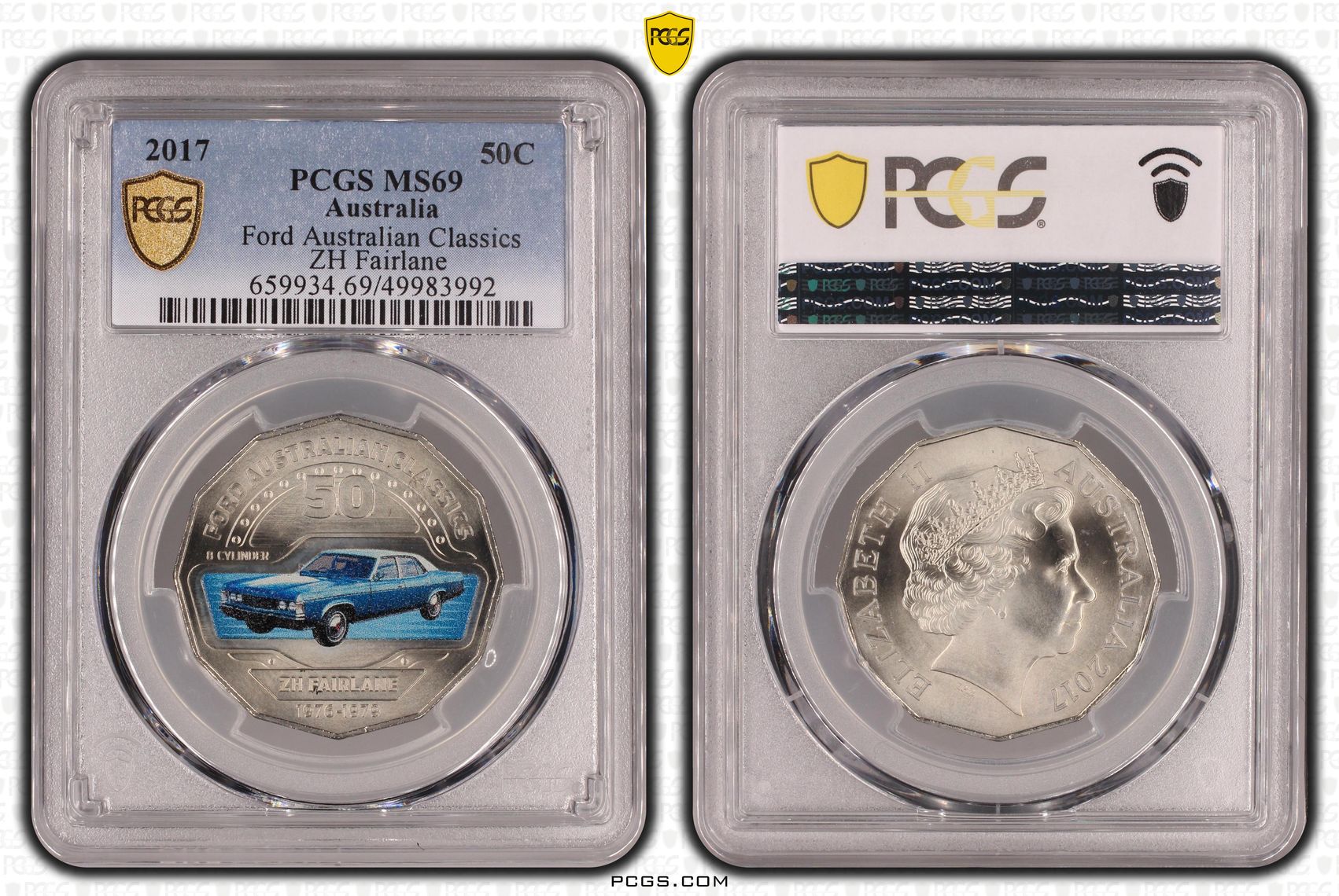131 · Ford Australian Classics - ZH Fairlane , Fifty Cent, 2017, PCGS MS69