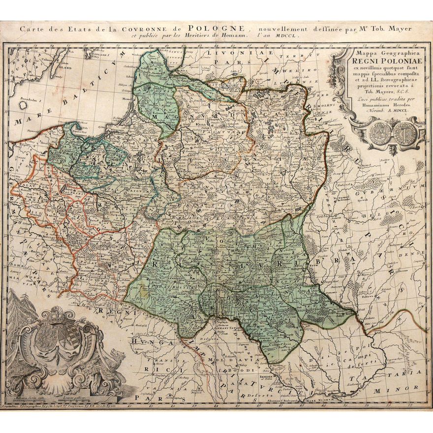 Tobias Mayer | Mappa geographica Regni Poloniae ex novissimis...