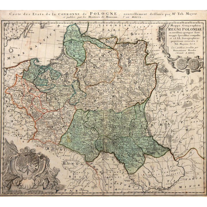 Tobias Mayer | Mappa geographica Regni Poloniae ex novissimis...