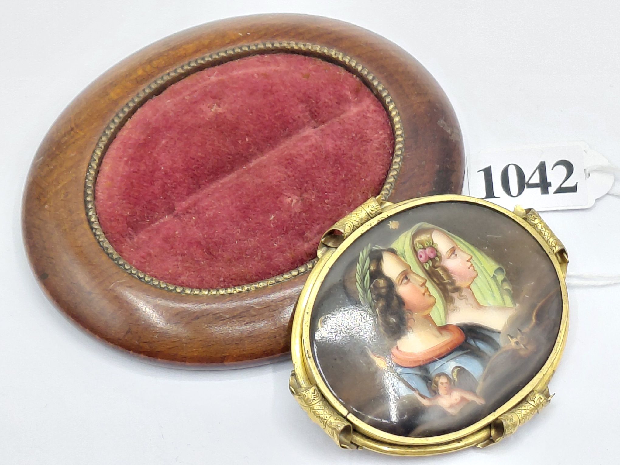 Antique Porcelain Brooch