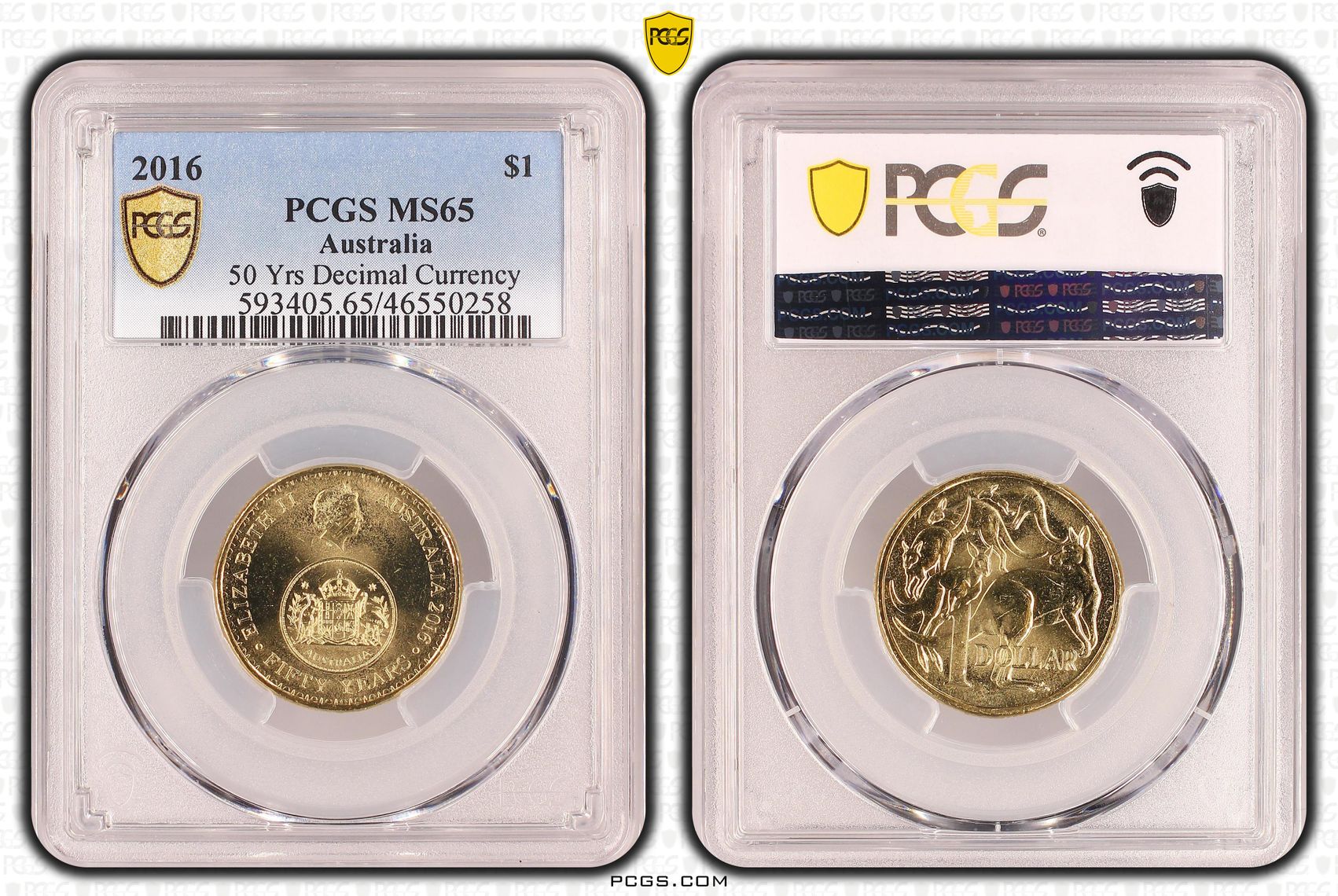 50 Yrs Decimal Currency, One Dollar, 2016, PCGS MS 65