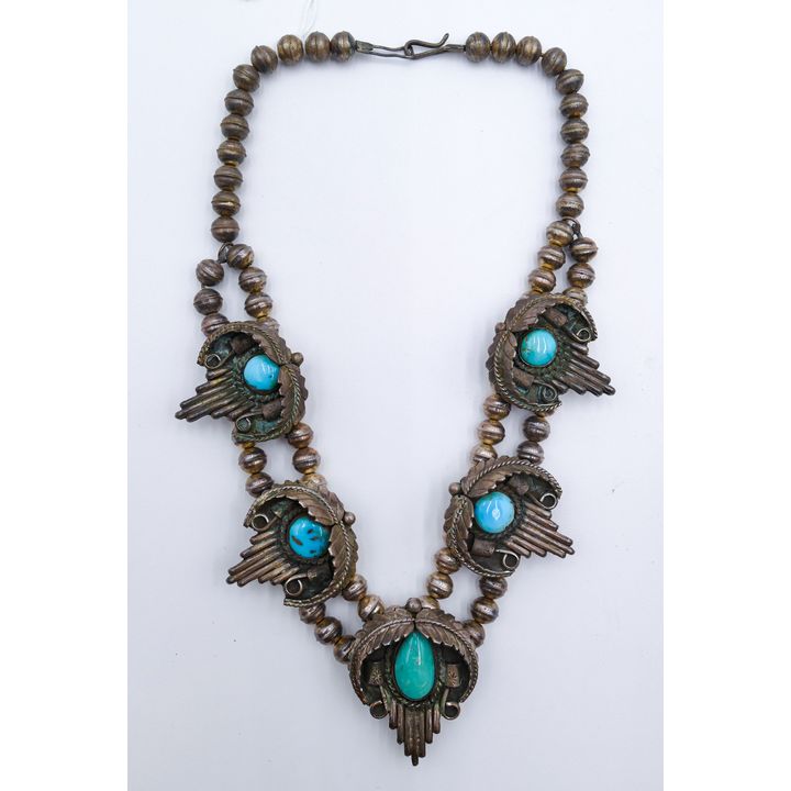 Vintage Navajo Sterling & Turquoise Necklace