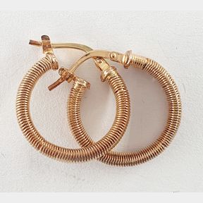 9CT GOLD PLATED STERLING SILVER TWIST HOOP EARRINGS - 51929/10141