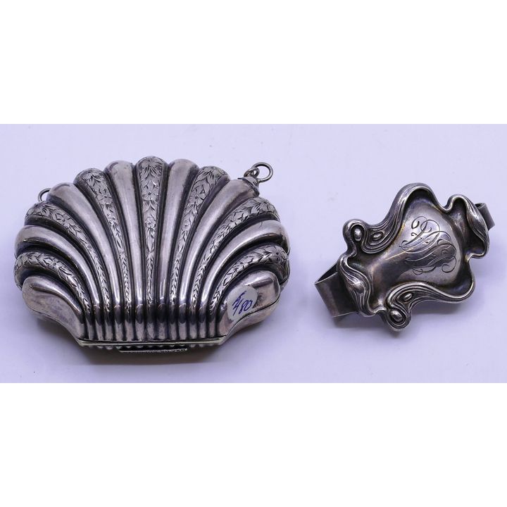 Box Sterling Shell Coin Purse Etc- 42g TW