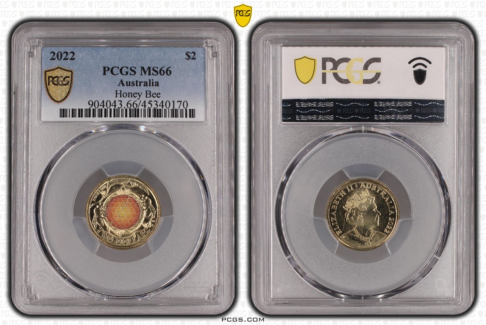 Honey Bee Colorized, Two Dollar, 2022, PCGS MS66