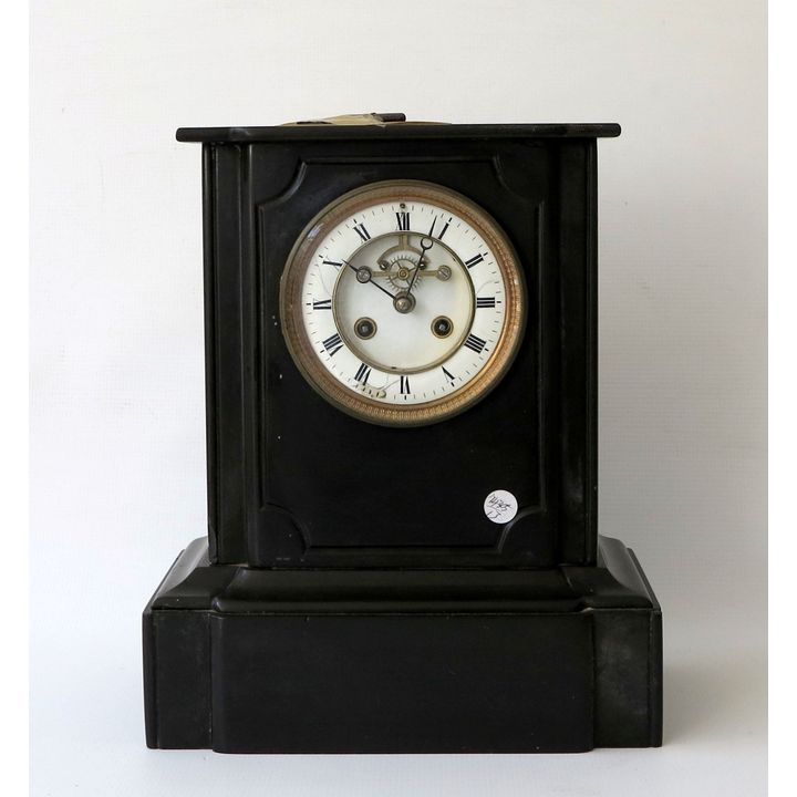 FRENCH MARBLE CASED MANTLE CLOCK, with key