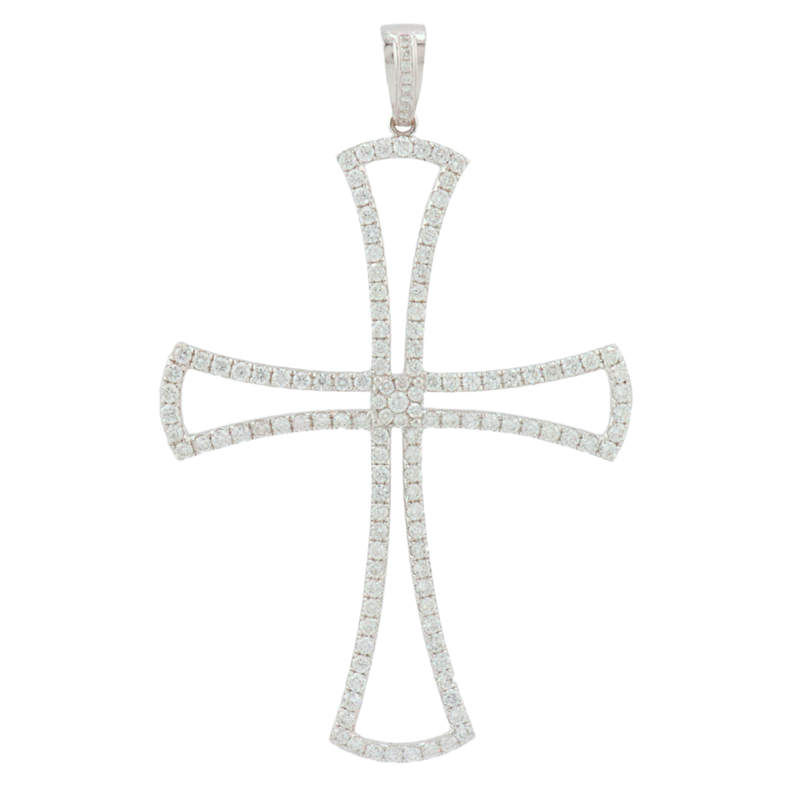 Dije de cruz con diamantes