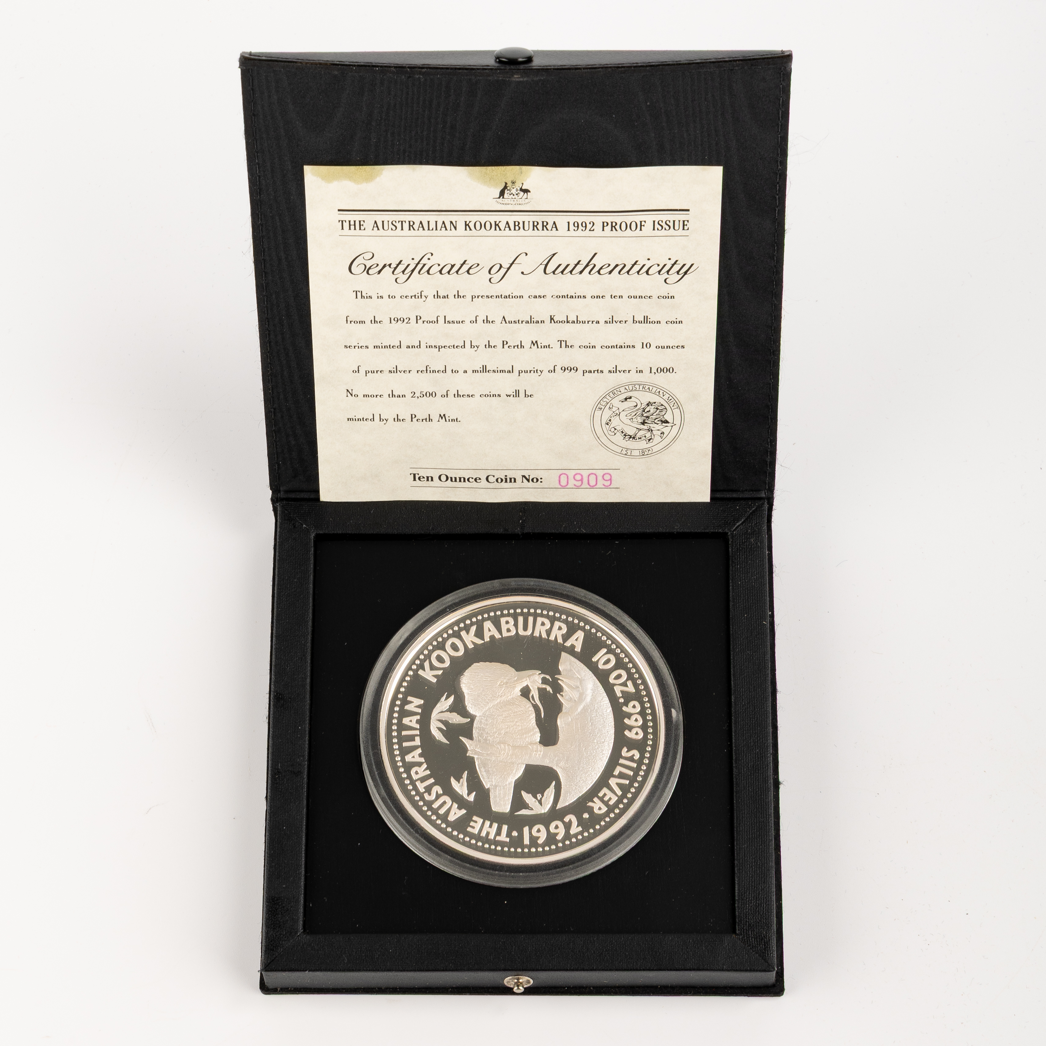 Elizabeth II, Perth Mint - Australian Kookaburra, Ten Dollars, 1992, FDC