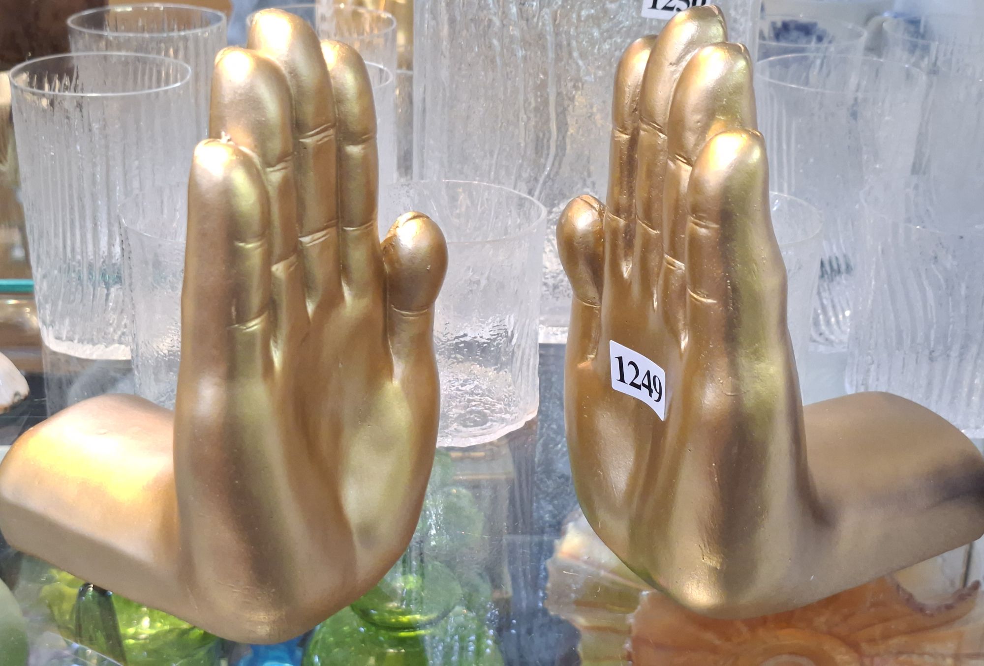 Gold Hand Bookends