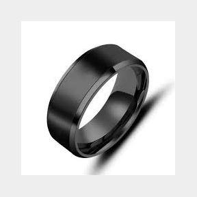 S C Minimalist Stainless Steel Ring - Black - Z 1/2 - Bar 9901061874443 - 51748/20132 SN B2 (S7)