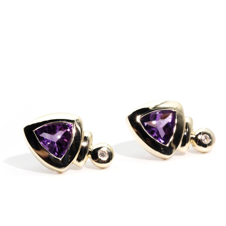 Amethyst & Diamond Earrings