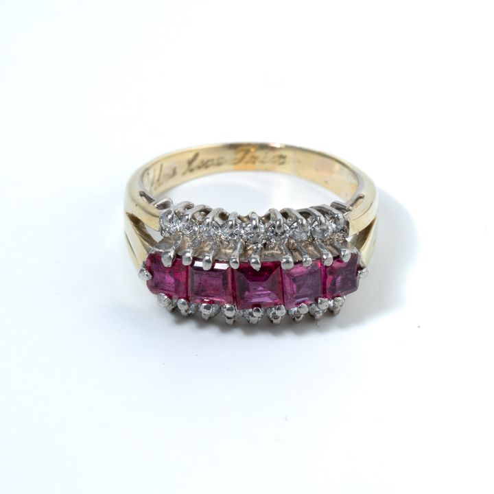 Circa 1960s Ruby & Diamond 18ct Gold Ring,