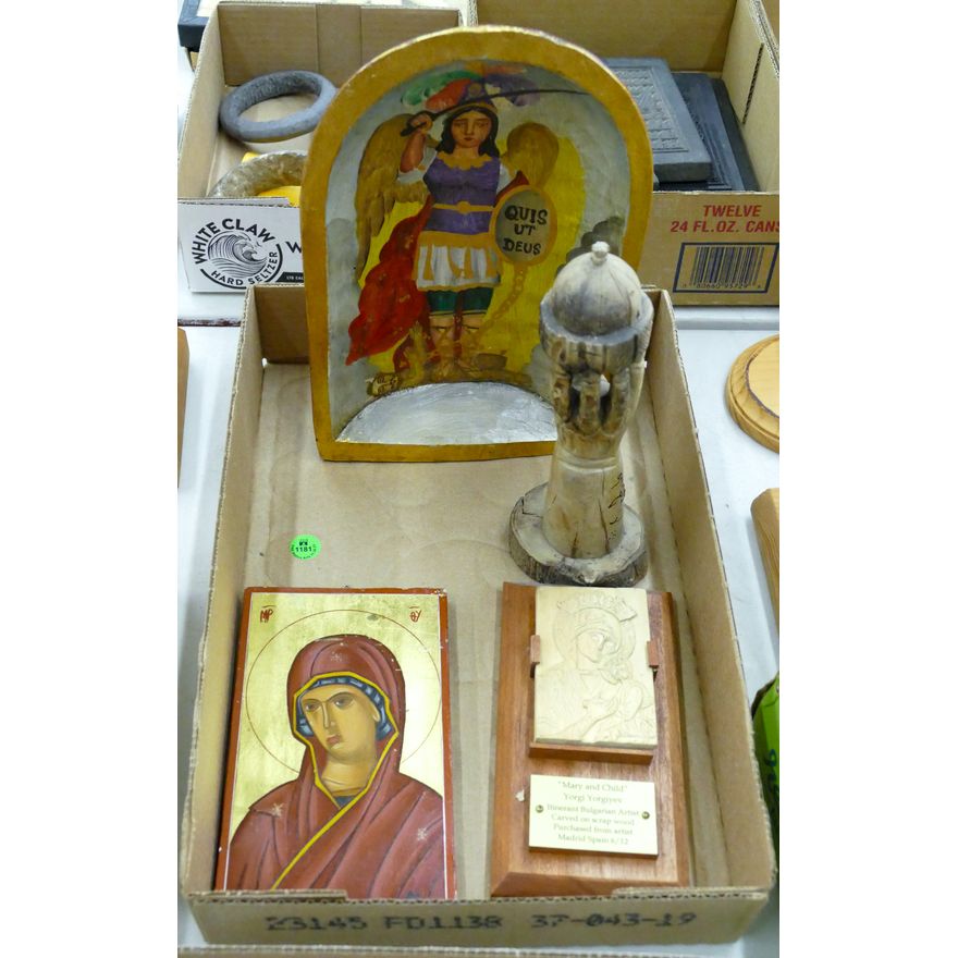 Box Carved Religious Icons etc.