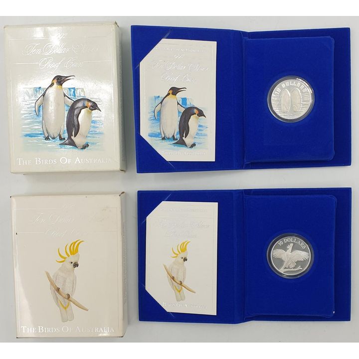 Silver Birds of Aus. Proof Coins (x2)