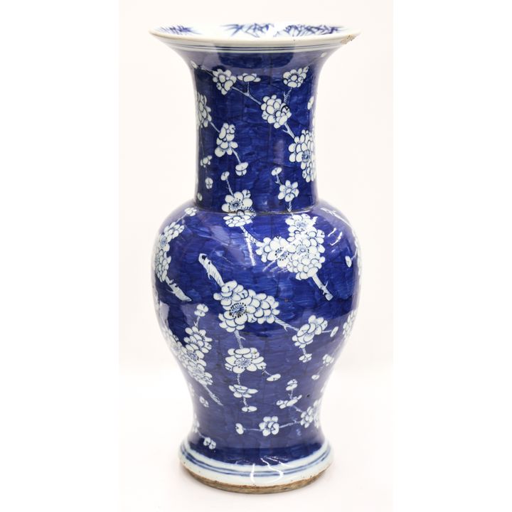 Chinese Blue & White Prunus Large Vase