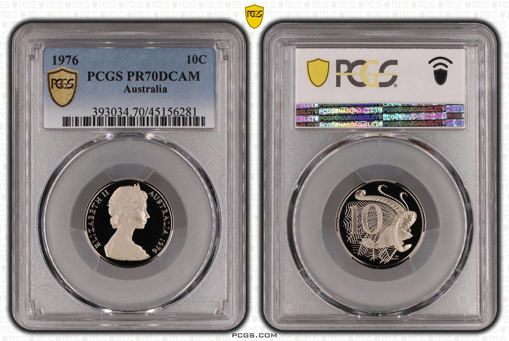 1976 Australia Ten Cent, 10c PCGS - PR70DCAM POP 19/0 -281