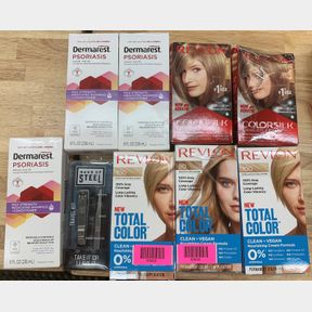 2X REVLON COLORSILK, 3X REVLON TOTAL COLOR, 3X DERMAREST PSORIASIS SHAMPOO & HAUS OF STEEL TRAVEL KIT