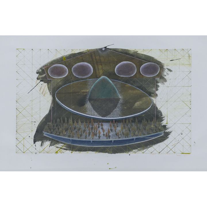 Jack Chevalier ''Floating Lake'' 1984 Balsa and Ink