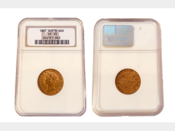 1861 Australian Queen Victoria Sydney Mint Gold Sovereign. Graded by NGC VF35