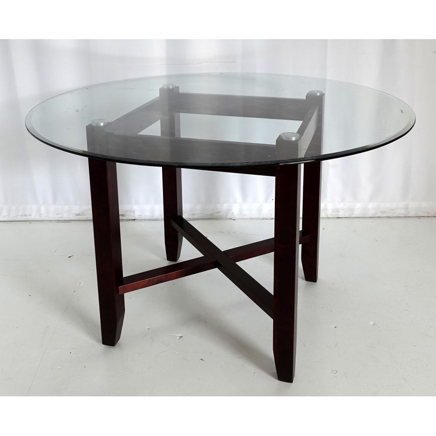 CIRCULAR GLASS TOP TABLE