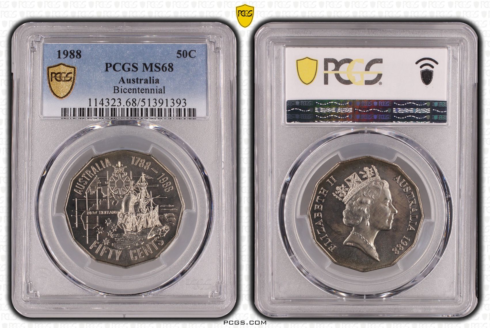 Bicentennial, Fifty Cent, 1988, PCGS MS68