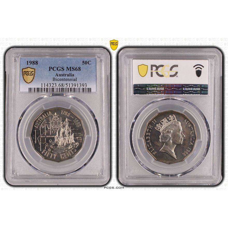 Bicentennial, Fifty Cent, 1988, PCGS MS68