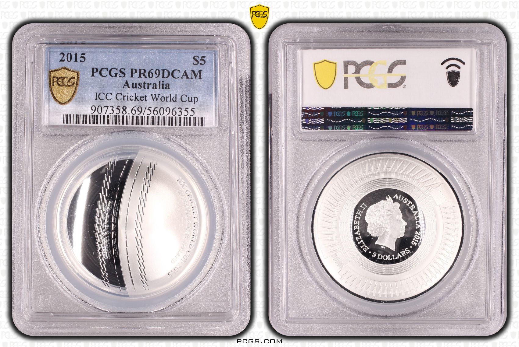 ICC Cricket World Cup, POP 6/0, Five Dollar, 2015, PCGS PR69DCAM