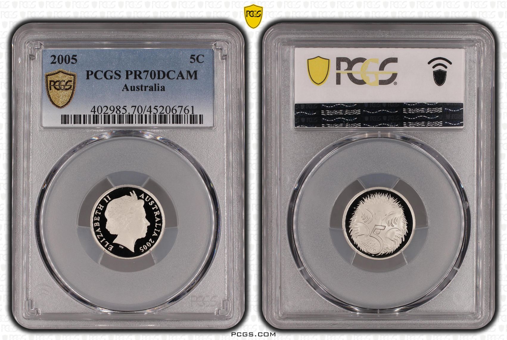 Elizabeth II, Five Cent, 2005, PCGS PR 70DCAM
