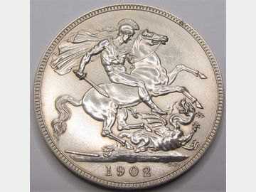 1902 EDWARD VII SILVER UNCIRCULATED CROWN - CLEANED