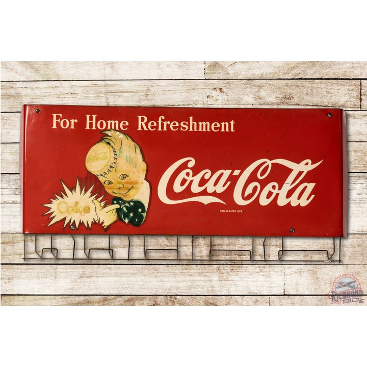 Coca Cola Home Refreshment w/ Sprite Boy Grocery Bag Holder Sign