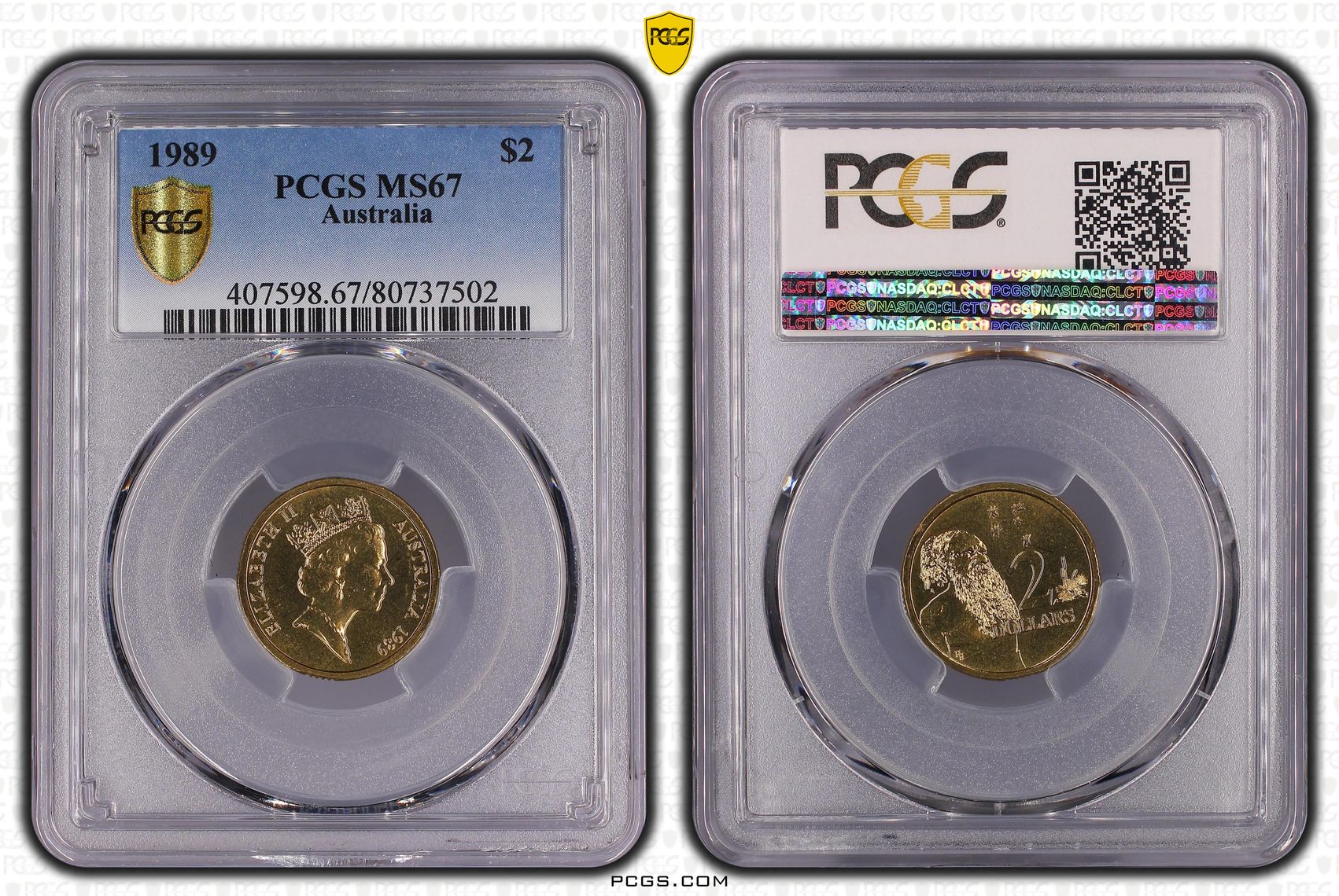 1989 Australia Two Dollar, $2 PCGS - MS67 -502