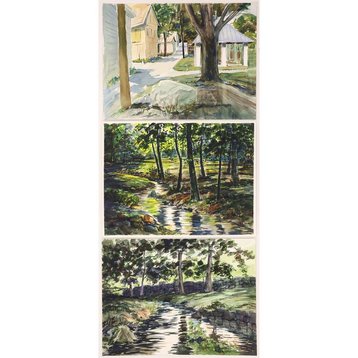 3pc Neil Meitzler Landscape Watercolors on Arches 18''x24''
