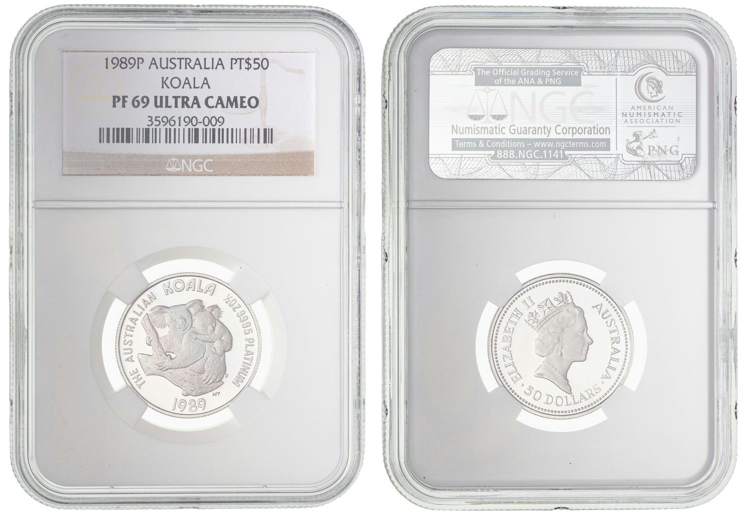 Elizabeth II, Koala, Fifty Dollars, 1989-P, NGC PF 69 ULTRA CAMEO