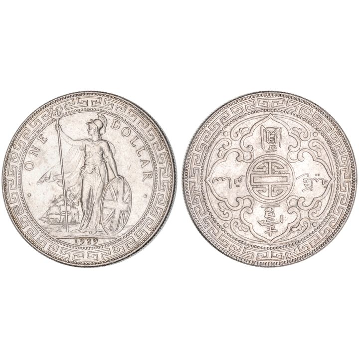Great Britain, George V, Trade Dollar, 1929-B, CHU