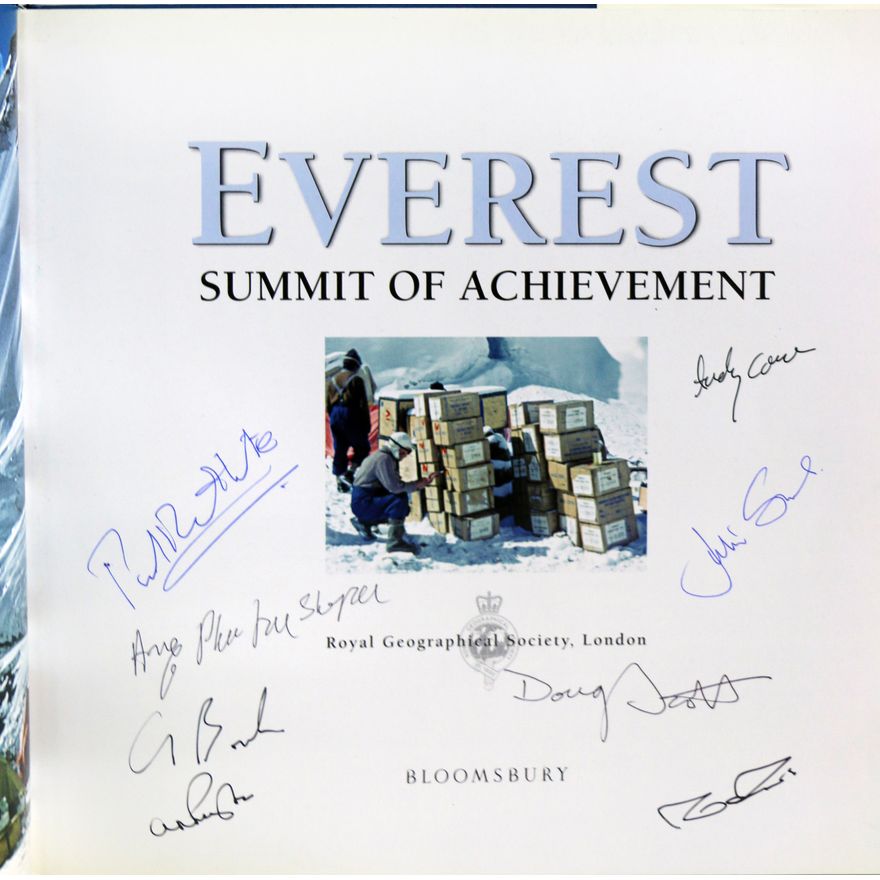 ROYAL GEOGRAPHICAL SOCIETY, LONDON.  [signed], Everest, Summit of Achievement.