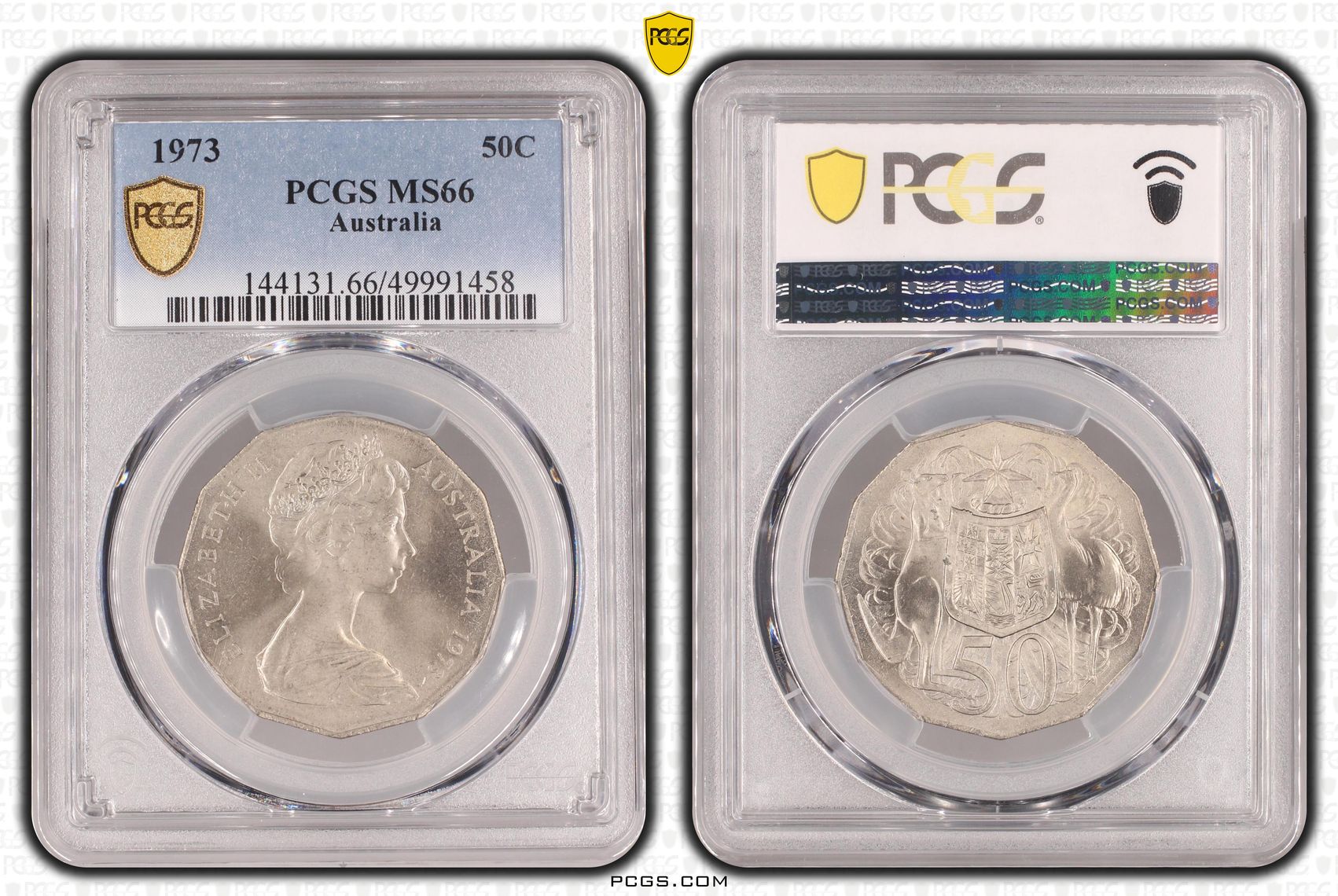 Elizabeth II, , Fifty Cent, 1973, PCGS MS66