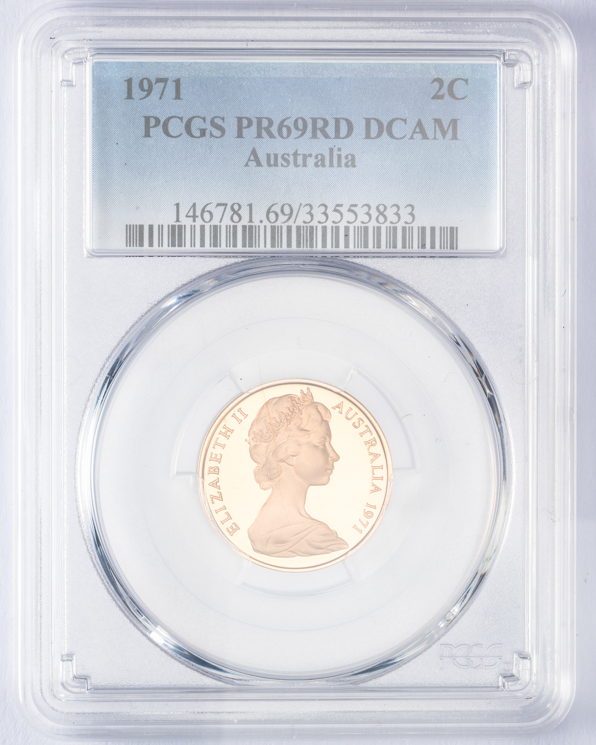 Elizabeth II, Two Cent, 1971, PCGS PR69DCAM