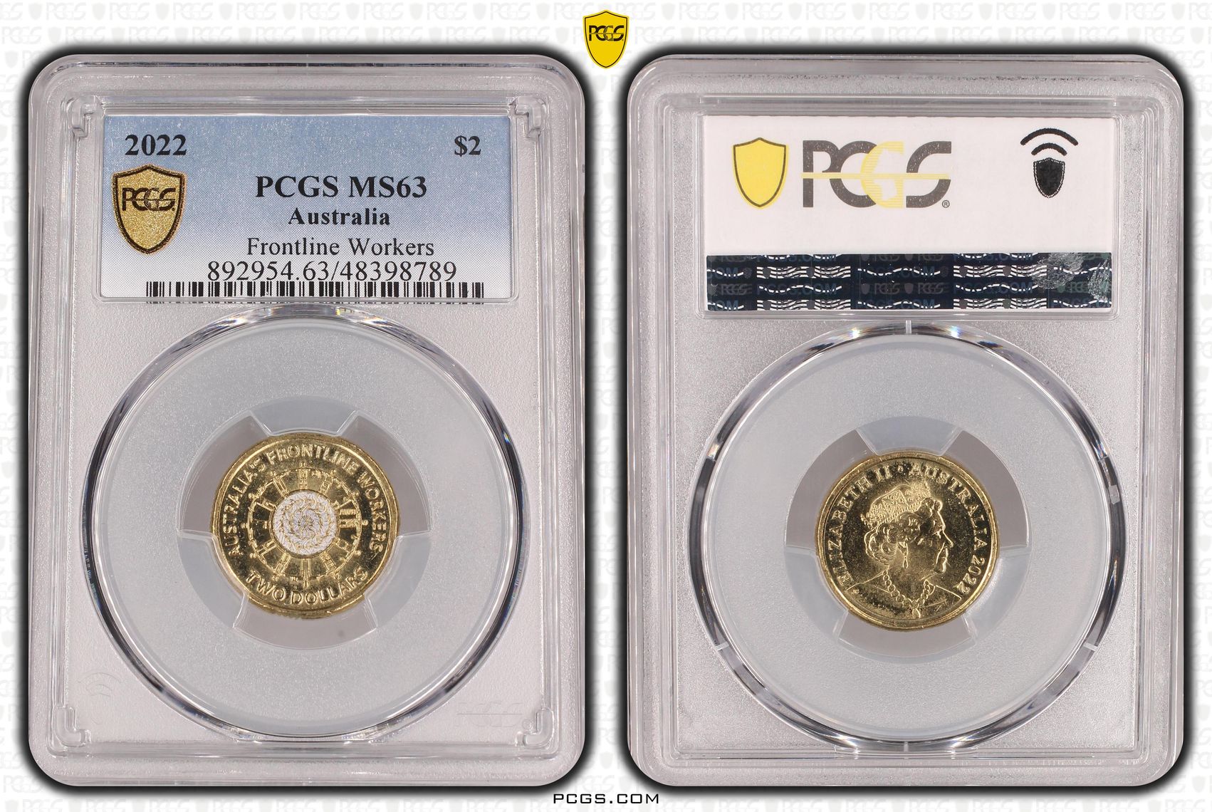 Elizabeth II, Frontline Workers, Two Dollar, 2022, PCGS MS63