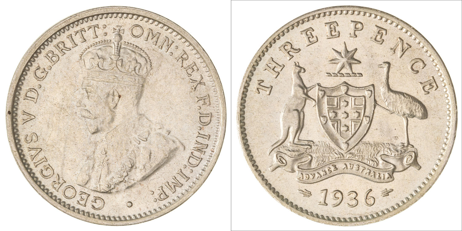 George V, Threepence, 1936, UNC