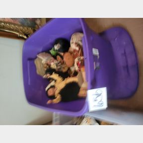 Medium tote of Native dolls and decorative items