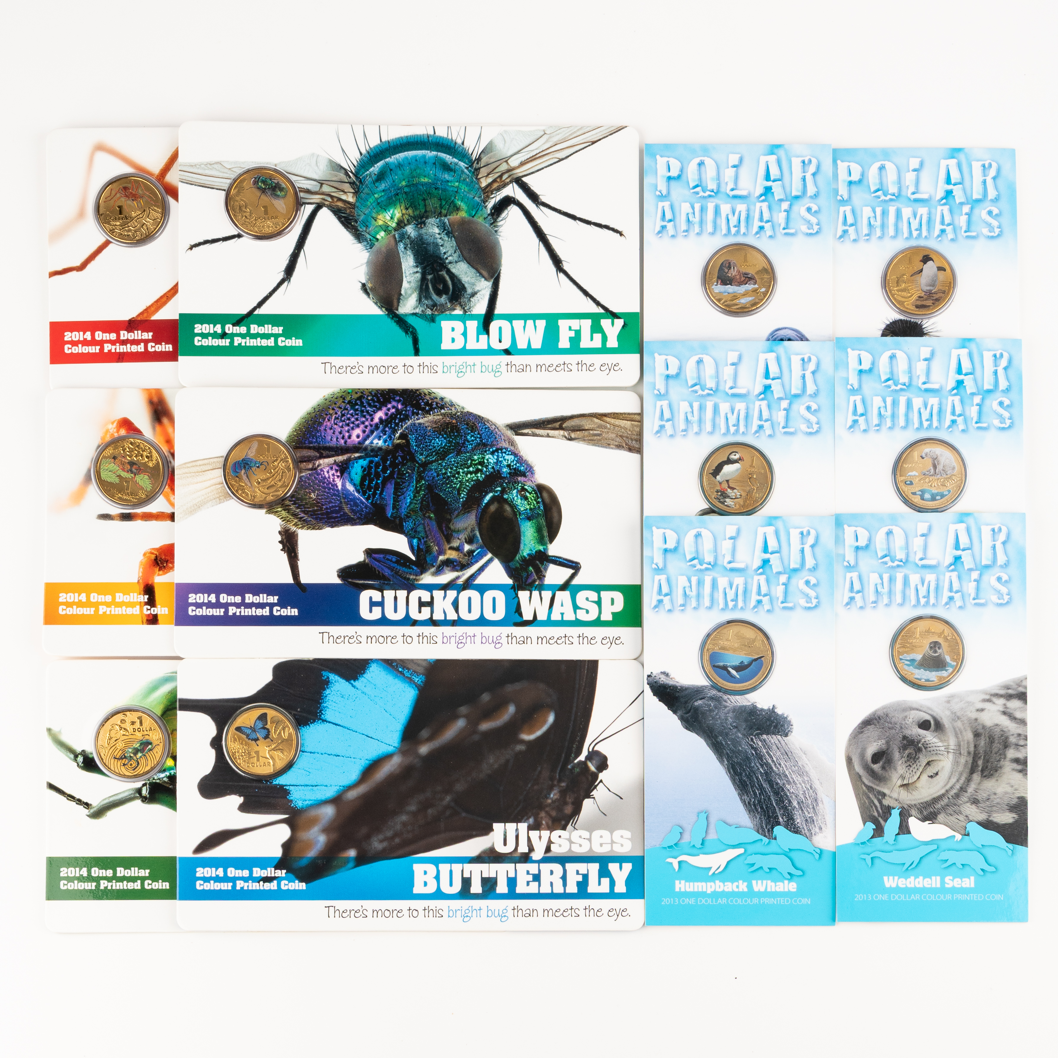 Elizabeth II, RAM - Polar Animals & Bright Bugs, One Dollar, 2013 - 2014, UNC