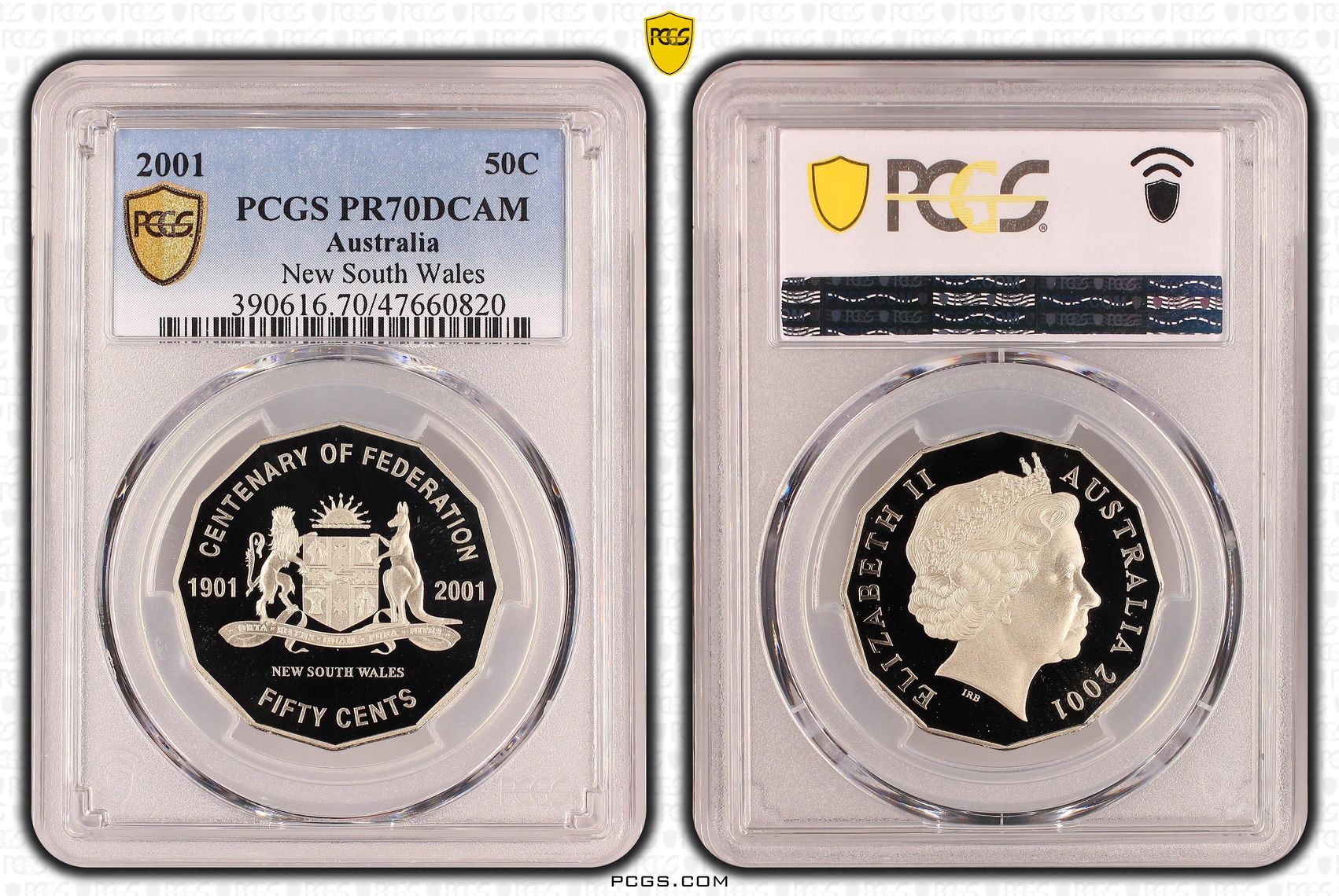 Elizabeth II, New South Wales, Fifty Cent, 2001, PCGS PR70DCAM