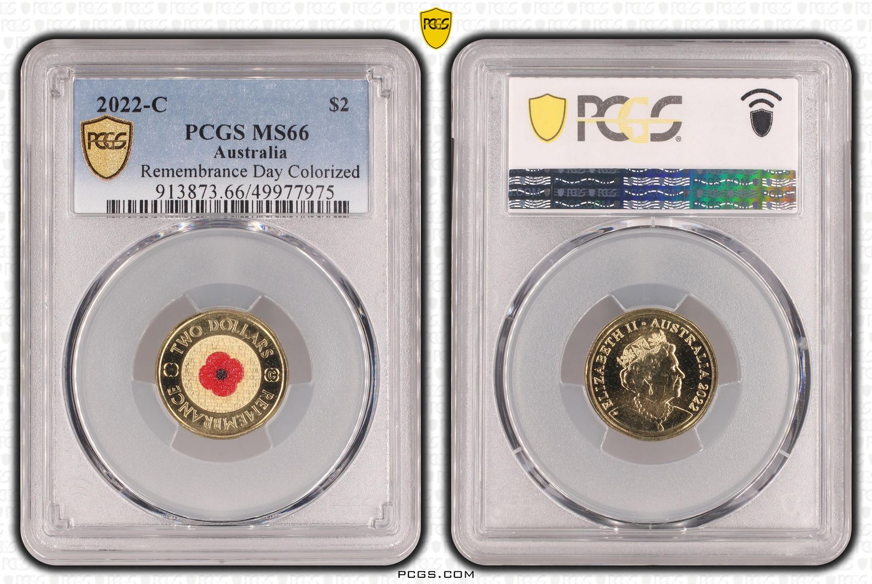 Remembrance Day Colorized , Two Dollar, 2022-C, PCGS MS66