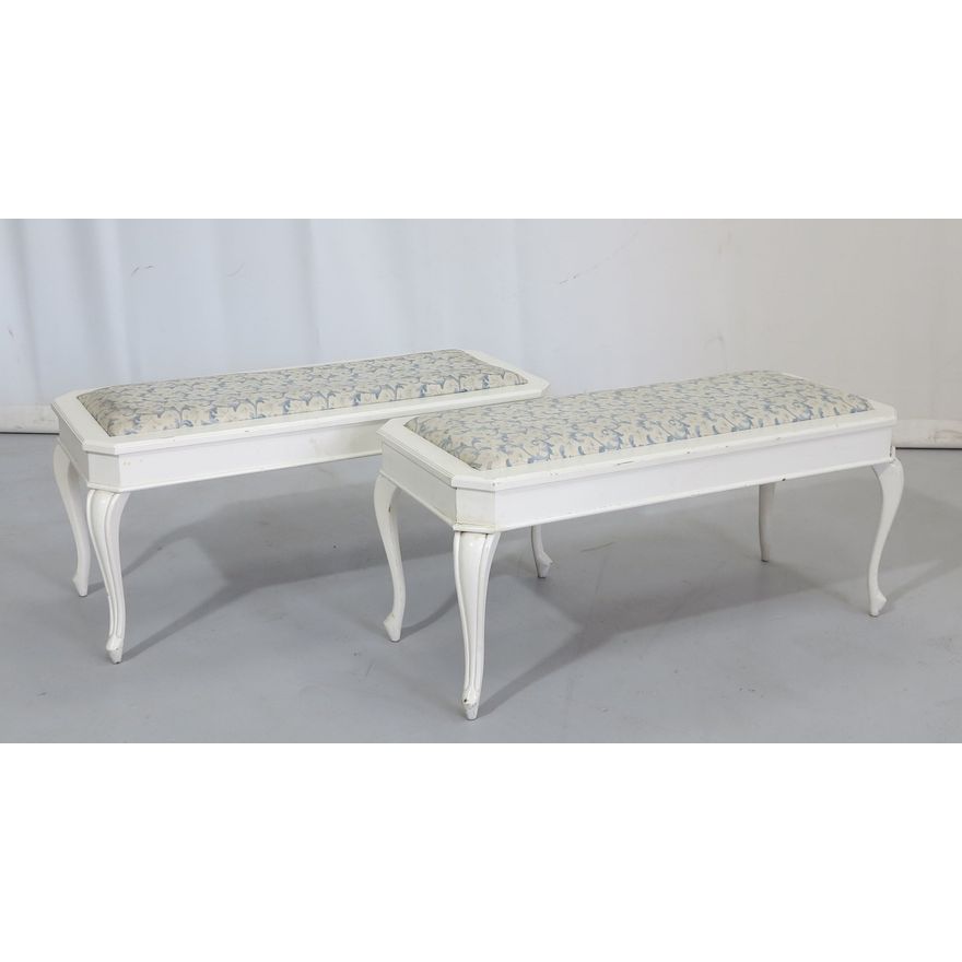 PAIR OF PAINTED BEDROOM STOOLS