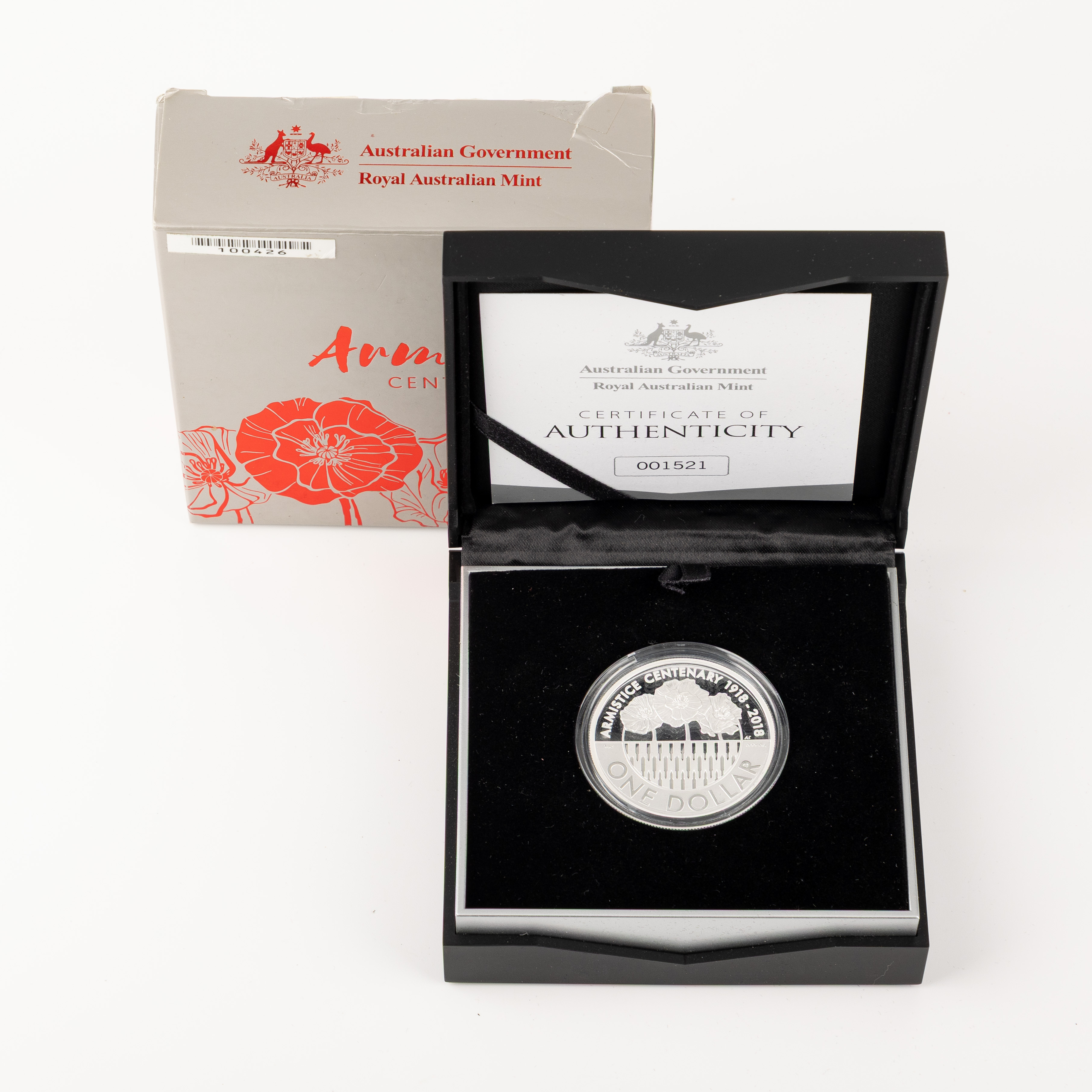 Armistice Centenary Silver Proof Coin, One Dollar, 2018